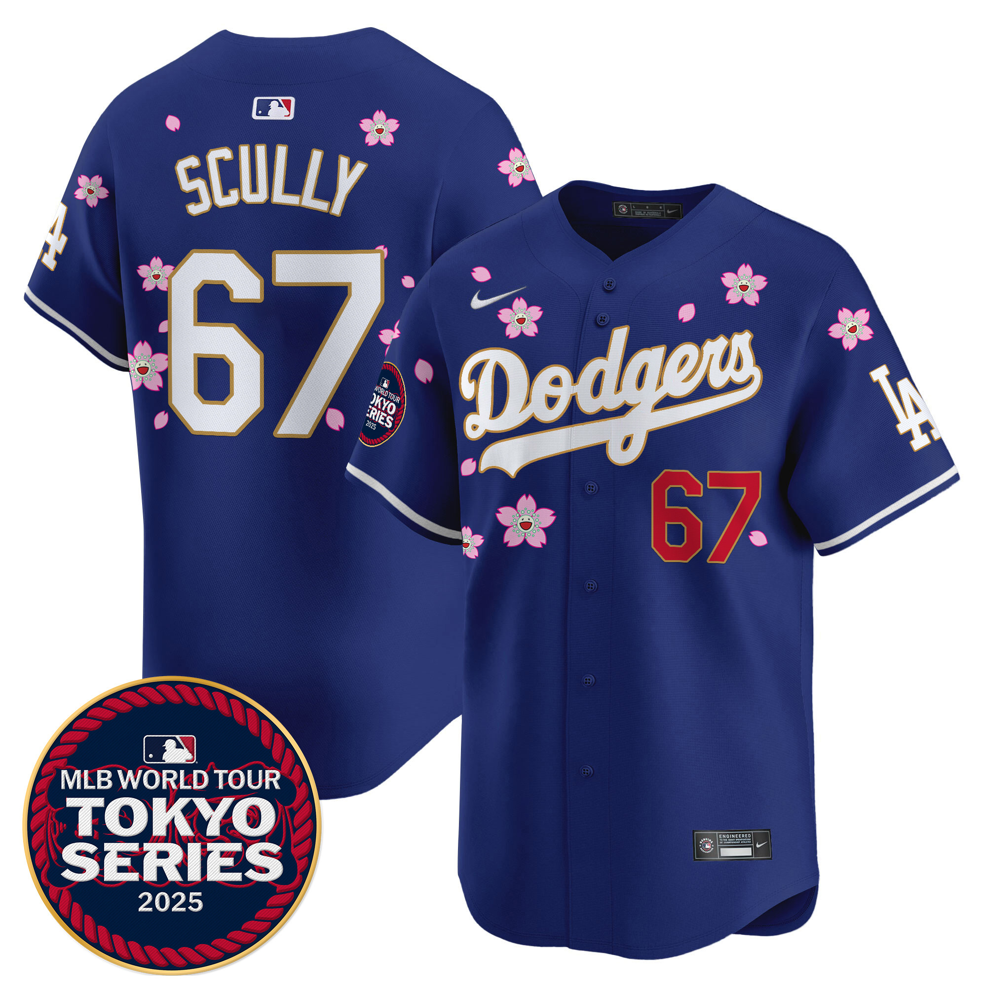 Men Los Angeles Dodgers #67 Scully Tokyo Series blue Limited Stitched 2025 Jersey
